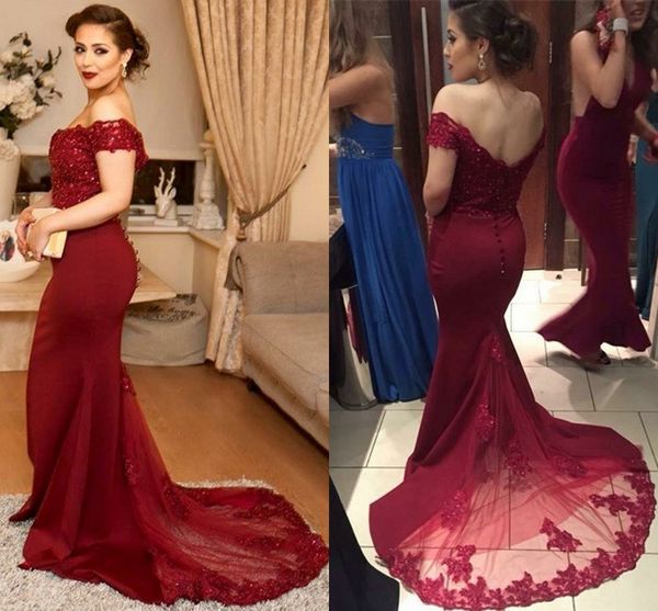 gorgeous burgundy red mermaid evening dresses off shoulder sequins appliques satin backless evening gowns formal evening dresses prom dress, Black;red
gorgeous burgundy red mermaid evening dresses off shoulder sequins appliques satin backless evening gowns formal evening dresses prom dress, Black;red