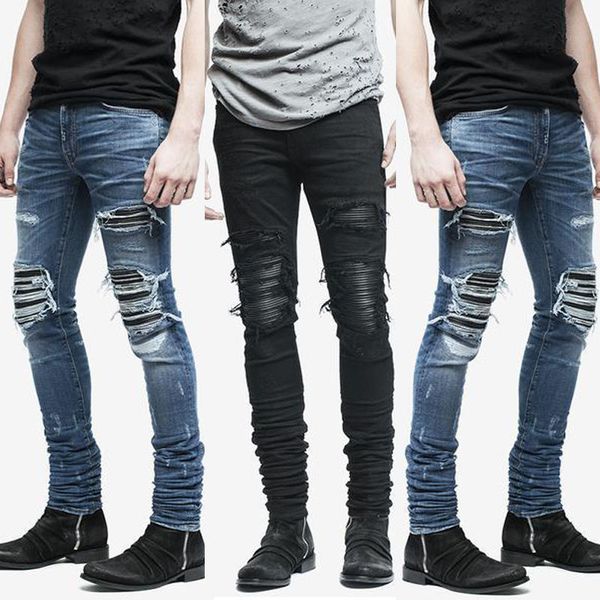 Black Blue Aakar shan Men's Jeans Summer Ripped Skinny Biker Jeans Destroyed Frayed Slim Fit Denim Pants Pencil Pants Regular Fashion
Black Blue Aakar shan Men's Jeans Summer Ripped Skinny Biker Jeans Destroyed Frayed Slim Fit Denim Pants Pencil Pants Regular Fashion