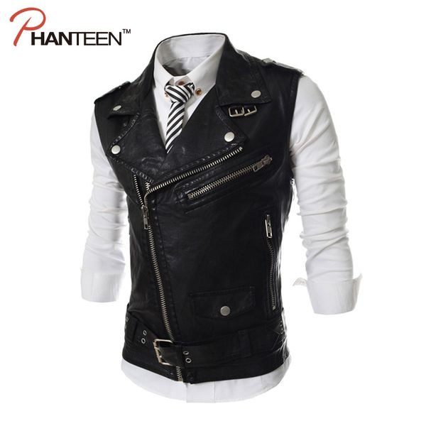 wholesale- personality asymmetric inclined zipper pu leather man vest turn-down collar solid fitness fashion men waistcoat, Black;white
wholesale- personality asymmetric inclined zipper pu leather man vest turn-down collar solid fitness fashion men waistcoat, Black;white