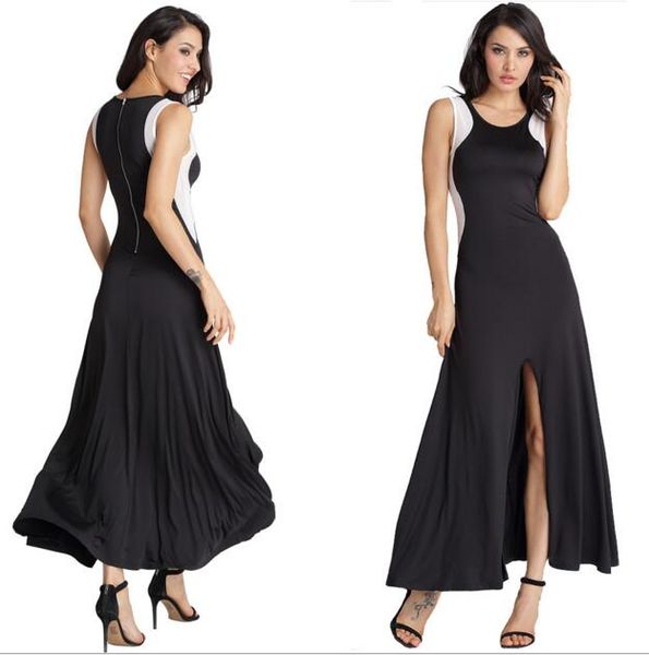 women's dresses slim mini dress euramerican style sleeveless splicing net yarn evening dress ing, Black;gray 
women's dresses slim mini dress euramerican style sleeveless splicing net yarn evening dress ing, Black;gray