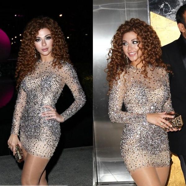 2019 myriam fares dresses see through celebrity evening dresses high neck beaded crystal short prom party cocktail dress gowns, Black;red
2019 myriam fares dresses see through celebrity evening dresses high neck beaded crystal short prom party cocktail dress gowns, Black;red