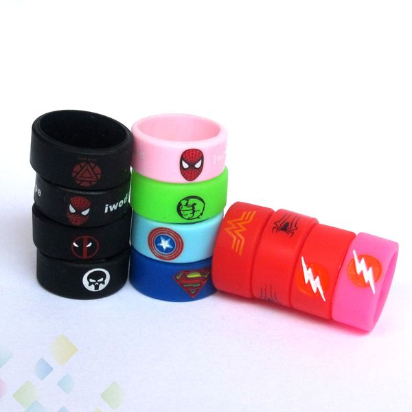 Protective Silicone Ring Vape Band Decoration Rubber Rings Superman Deadpool Hulk ect 12pcs LOGO Fit E Cigarette DHL Free
Protective Silicone Ring Vape Band Decoration Rubber Rings Superman Deadpool Hulk ect 12pcs LOGO Fit E Cigarette DHL Free