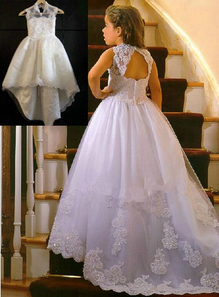 flower girl dresses with train keyhole back wedding party communion pageant dress for little girls kids/children dress, White;blue
flower girl dresses with train keyhole back wedding party communion pageant dress for little girls kids/children dress, White;blue