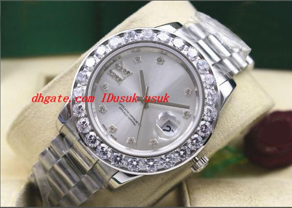 luxury wristwatch 18k white gold bigger diamond dial/bezel mens watch 41mm automatic mechanical movement men's watch, Slivery;brown
luxury wristwatch 18k white gold bigger diamond dial/bezel mens watch 41mm automatic mechanical movement men's watch, Slivery;brown