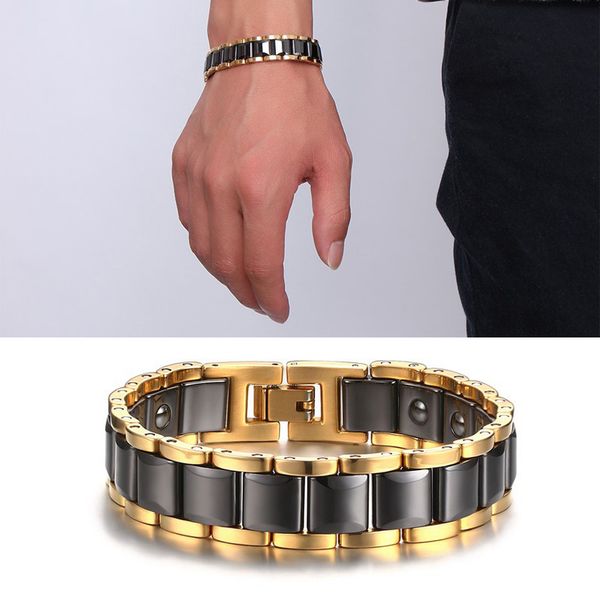 Men's Big Heavy Health Energy Ceramic Bio Magnetic Bracelets Stainless Steel Health Bracelet A Great Birthday Gift B870S
Men's Big Heavy Health Energy Ceramic Bio Magnetic Bracelets Stainless Steel Health Bracelet A Great Birthday Gift B870S