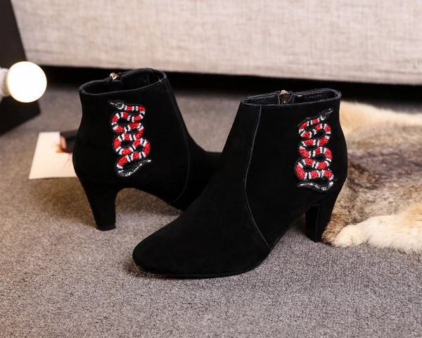 luxury fashion womens ankle boots high heel 5cm platform animal nubuck suede leather shoes zip embroidery size 35-40, Black
luxury fashion womens ankle boots high heel 5cm platform animal nubuck suede leather shoes zip embroidery size 35-40, Black