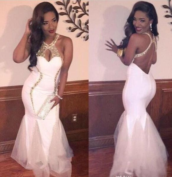 2020 sexy open back white and gold mermaid prom dresses элегантный холтер тюль плюс размер вечерние платья вечерние платья vestido de festa, Black
2020 sexy open back white and gold mermaid prom dresses элегантный холтер тюль плюс размер вечерние платья вечерние платья vestido de festa, Black