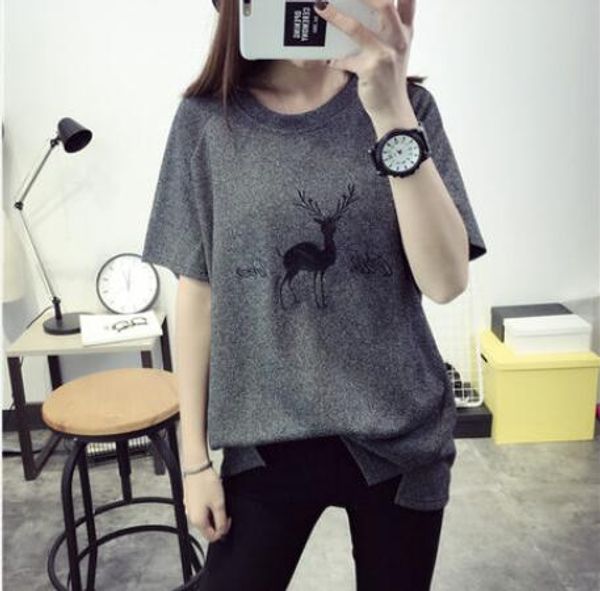 short sleeve t-shirt women's clothing summer boots loose korean students wild summer sleeve summer korea, Tan;black
short sleeve t-shirt women's clothing summer boots loose korean students wild summer sleeve summer korea, Tan;black