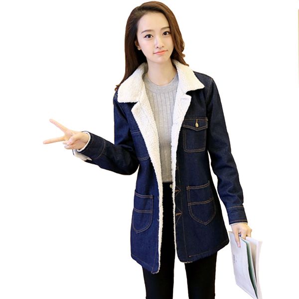 wholesale- 2016 winter warm denim jacket women plus size thick cotton velvet coat female loose chaquetas mujer long jaqueta feminina w049, Black;brown
wholesale- 2016 winter warm denim jacket women plus size thick cotton velvet coat female loose chaquetas mujer long jaqueta feminina w049, Black;brown