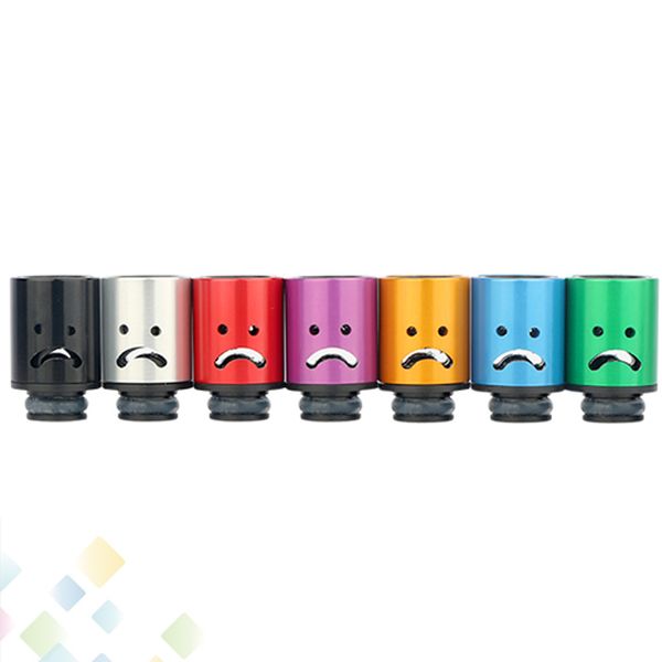 

Air Control Drip Tips Wide Bore Aluminum Adjustable Airflow Drip Tip Crying face Mouthpiece for 510 Atomizer RDA DHL Free