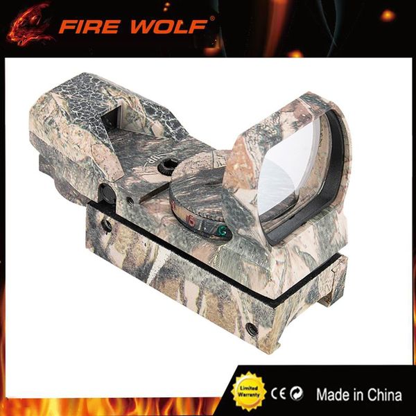 FIRE WOLF Camouflage Hunting Tactical(on 20mm rail) 36mm/22mm Holographic Reflex 4 modes Red Green Dot Sight Scope
