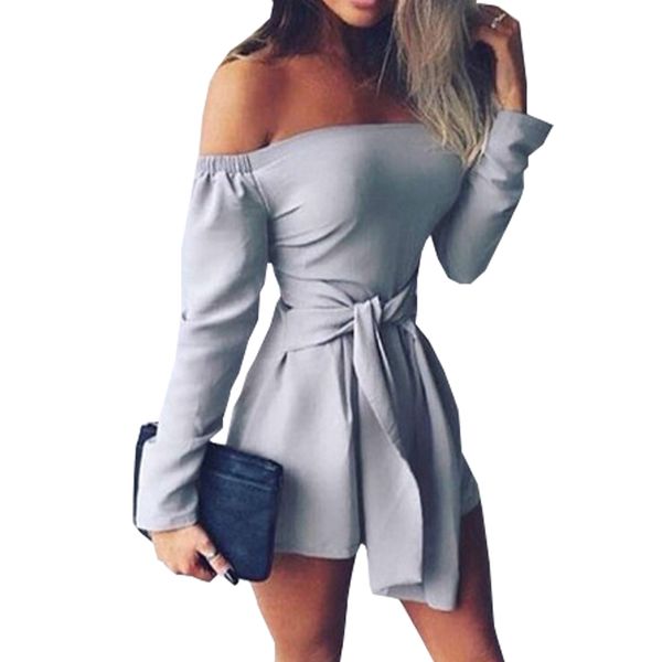off the shoulder long sleeve elegant waist tie front women playsuit overalls slim solid rompers jumpsuit new 2017, Black;white
off the shoulder long sleeve elegant waist tie front women playsuit overalls slim solid rompers jumpsuit new 2017, Black;white