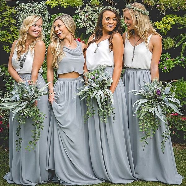 2017 spring summer bohemian fairy bridesmaid dresses two pieces chiffon v neck loose style maid of honor gowns for garden weddings, White;pink
2017 spring summer bohemian fairy bridesmaid dresses two pieces chiffon v neck loose style maid of honor gowns for garden weddings, White;pink