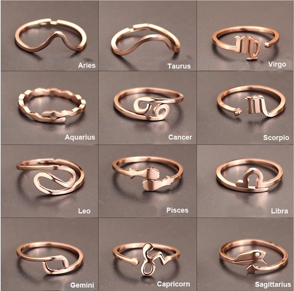 new design rose gold plated titanium steel 12 constellations zodiac sign finger rings 316 titanium steel adjustable size women's rings, Slivery;golden
new design rose gold plated titanium steel 12 constellations zodiac sign finger rings 316 titanium steel adjustable size women's rings, Slivery;golden