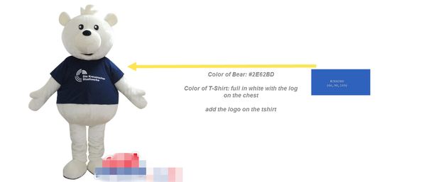 custom white bear mascot costume add a logo ing, Red;yellow
custom white bear mascot costume add a logo ing, Red;yellow
