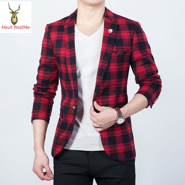 wholesale- black and red checked printed jacket blazer men slim fit plaid mens blazers fashion 2017 new tartan masculino plus size 5xl, White;black
wholesale- black and red checked printed jacket blazer men slim fit plaid mens blazers fashion 2017 new tartan masculino plus size 5xl, White;black