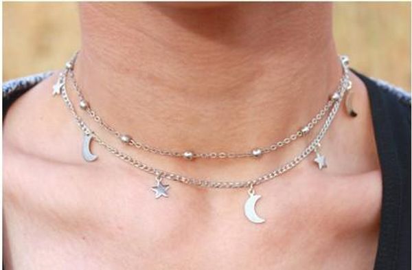 fashion necklaces 2-layer silver /gold tone moon & star womens chokers necklaces pendent necklaces party casual gifts, Golden;silver
fashion necklaces 2-layer silver /gold tone moon & star womens chokers necklaces pendent necklaces party casual gifts, Golden;silver