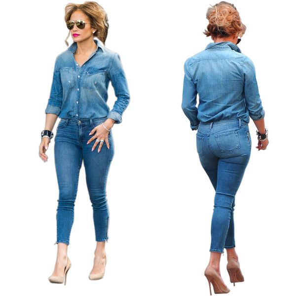 casual 2 piece sets jeans jumpsuit women long sleeve turndown collar skinny denim bodysuits with pockets macacao feminino longo, White
casual 2 piece sets jeans jumpsuit women long sleeve turndown collar skinny denim bodysuits with pockets macacao feminino longo, White