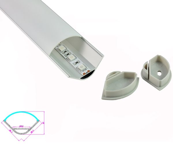 10 X 1m Sets/lot 60 Angle Led Strip Light Aluminum Channel And Aluminum Profile Led For Kitchen Or Cabinet Lamps