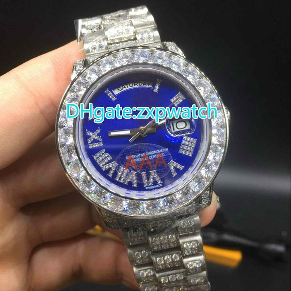 Big diamond watch brand automatic mechanical men's watch, all diamond watch stainless steel silver case blue face, high quality AAA fashio
Big diamond watch brand automatic mechanical men's watch, all diamond watch stainless steel silver case blue face, high quality AAA fashio
