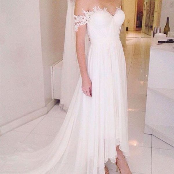 2021 elegant lace boho hi lo wedding dresses bridal gowns robe de mariage beach wedding gowns plus size ing, White
2021 elegant lace boho hi lo wedding dresses bridal gowns robe de mariage beach wedding gowns plus size ing, White
