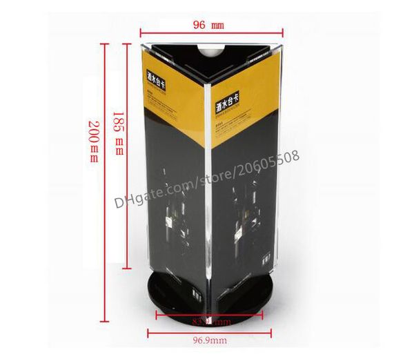 three-sided rotatable acrylic restaurant bar menu card display stand advertising tag sign card deskbillboard display rack ing
three-sided rotatable acrylic restaurant bar menu card display stand advertising tag sign card deskbillboard display rack ing