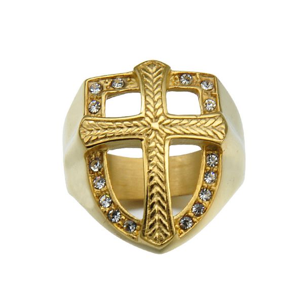 Stainless steel Mens Cross Rings White crystal rhinestones Diamond Hip Hop Shield shaped Rings For Men s Hiphop Jewelry Accessories
Stainless steel Mens Cross Rings White crystal rhinestones Diamond Hip Hop Shield shaped Rings For Men s Hiphop Jewelry Accessories