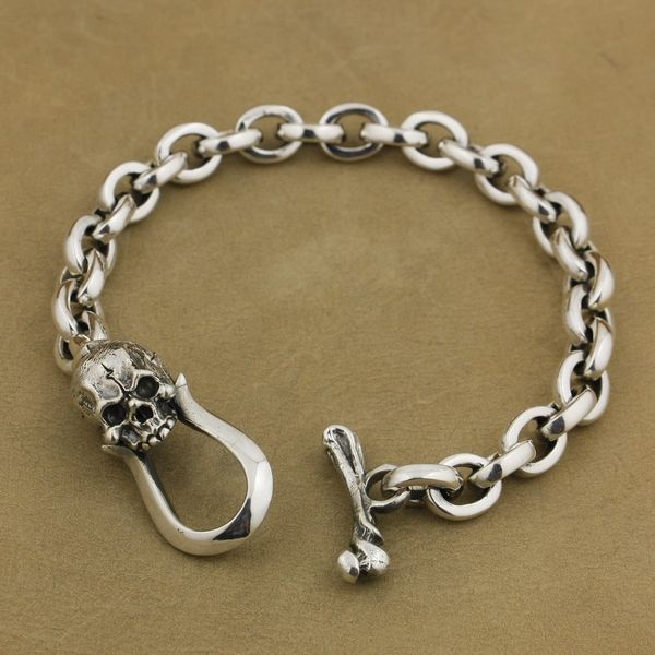 linsion 925 sterling silver skull ot clasp mens chain biker punk bracelet ta42, Black
linsion 925 sterling silver skull ot clasp mens chain biker punk bracelet ta42, Black