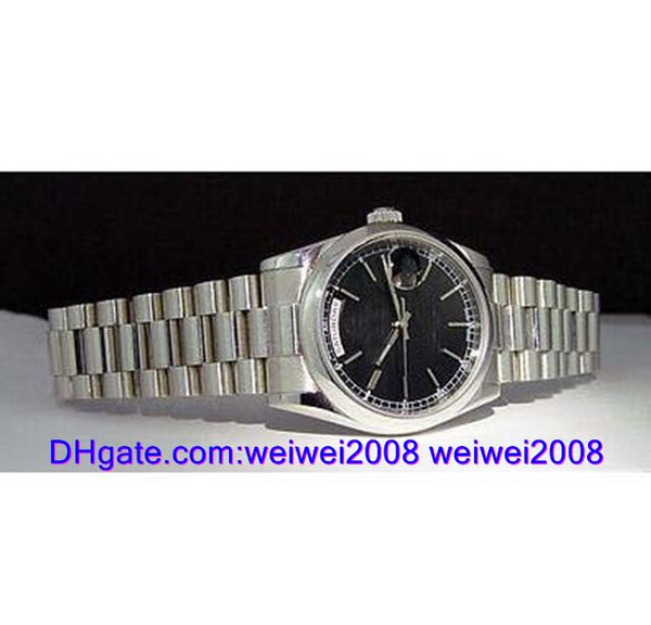 luxury watch +gift box mens platinum president black index dial 118206, Slivery;brown
luxury watch +gift box mens platinum president black index dial 118206, Slivery;brown