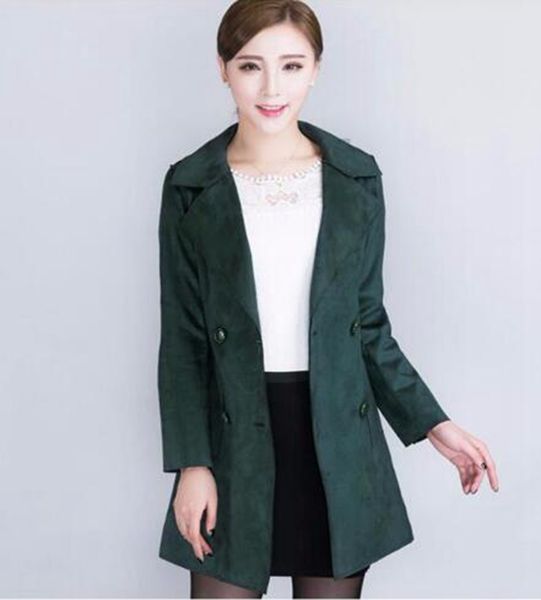 women in the spring and autumn leisure fashion show thin faux suede double-breasted trench coat thin model / m-4xl, Black
women in the spring and autumn leisure fashion show thin faux suede double-breasted trench coat thin model / m-4xl, Black