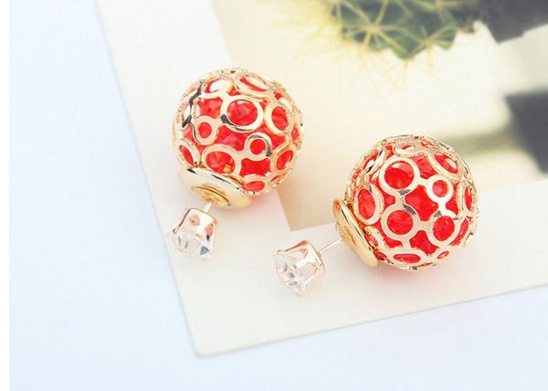 new double pearl earrings, cz zircon studs crystal ball earrings hallow ball crystal ball double sided pearl earrings, Golden;silver
new double pearl earrings, cz zircon studs crystal ball earrings hallow ball crystal ball double sided pearl earrings, Golden;silver