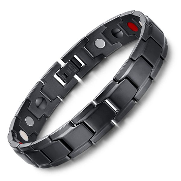 4 in 1 bio men european titanium steel energy magnetic germanium therapy radiation fatigue health bracelet power wristband gift b804s, Black
4 in 1 bio men european titanium steel energy magnetic germanium therapy radiation fatigue health bracelet power wristband gift b804s, Black
