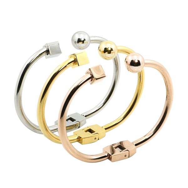 wholesale- new fashion gold plated square round stainless steel open bracelet bangle cuff for women simple trend female jewelry, White
wholesale- new fashion gold plated square round stainless steel open bracelet bangle cuff for women simple trend female jewelry, White