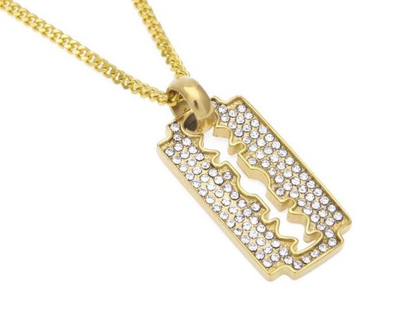 new men women razor blade necklace & pendant charm bling rhinestone gold color stainless steel metal necklace trendy jewelry, Silver
new men women razor blade necklace & pendant charm bling rhinestone gold color stainless steel metal necklace trendy jewelry, Silver