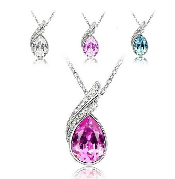 wholesale 18k platinum plated water-drop pendant necklace genuine austrian crystal fashion costume necklace jewelry for women 
wholesale 18k platinum plated water-drop pendant necklace genuine austrian crystal fashion costume necklace jewelry for women