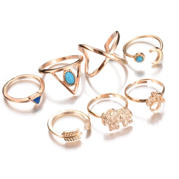 cluster rings bohemian style 7pcs/lot vintage anti gold silver rings geometric blue stone elephant moon arrow lucky rings set for women, Golden;silver
cluster rings bohemian style 7pcs/lot vintage anti gold silver rings geometric blue stone elephant moon arrow lucky rings set for women, Golden;silver