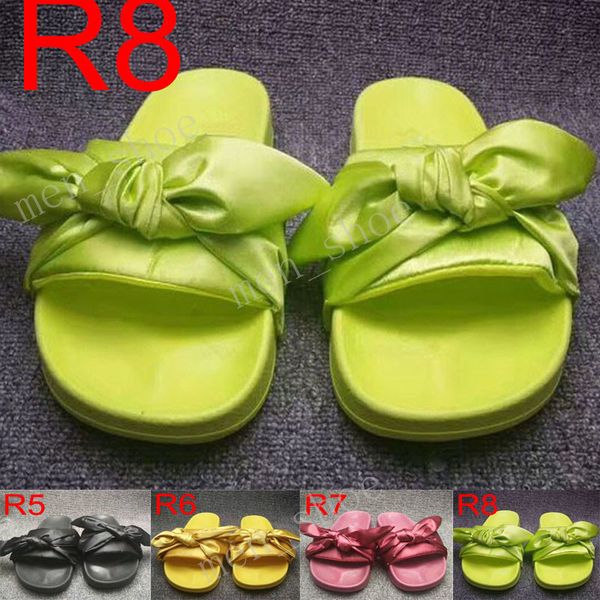 rihanna fenty bandana slide wns bowtie women slippers beach shoes 10 colors summer new arrival bow satin slide sandals with dust bag, Black
rihanna fenty bandana slide wns bowtie women slippers beach shoes 10 colors summer new arrival bow satin slide sandals with dust bag, Black