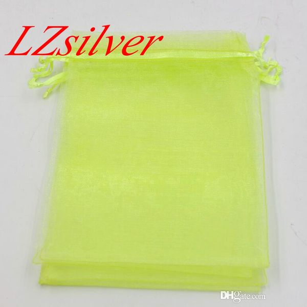 100pcs fruit green with drawstring organza gift bags 7x9cm 9x11cm 10x15cm etc. wedding party christmas favor gift bags, Pink;blue