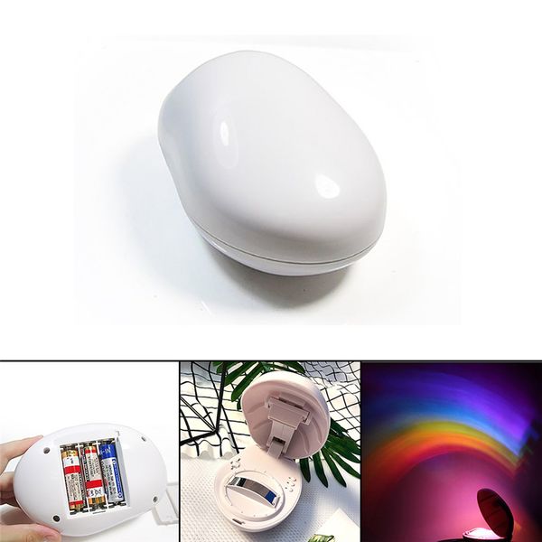 Egg Shape Led Rainbow Projector Night Light Lamp Kids Gifts Baby Sleeping Bedside Night Lamp 3-modes 3*2a Batteries Powered