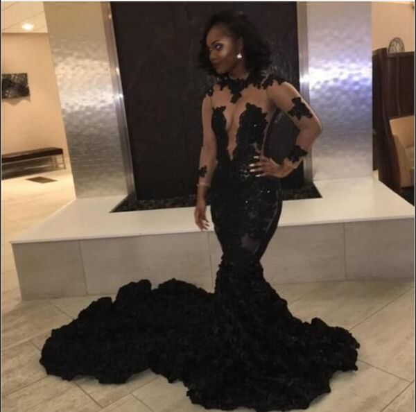 2020 sheer black lace аппликация пром платья русалка с длинными рукавами иллюзия лифы каскадные оборки вечерние платья поезд стреловидности
2020 sheer black lace аппликация пром платья русалка с длинными рукавами иллюзия лифы каскадные оборки вечерние платья поезд стреловидности