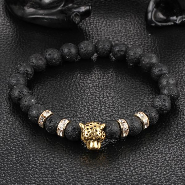 lava stone bracelets leopard head lion head charm beaded bracelet frosted stone lava stones beaded bracelets, Black
lava stone bracelets leopard head lion head charm beaded bracelet frosted stone lava stones beaded bracelets, Black