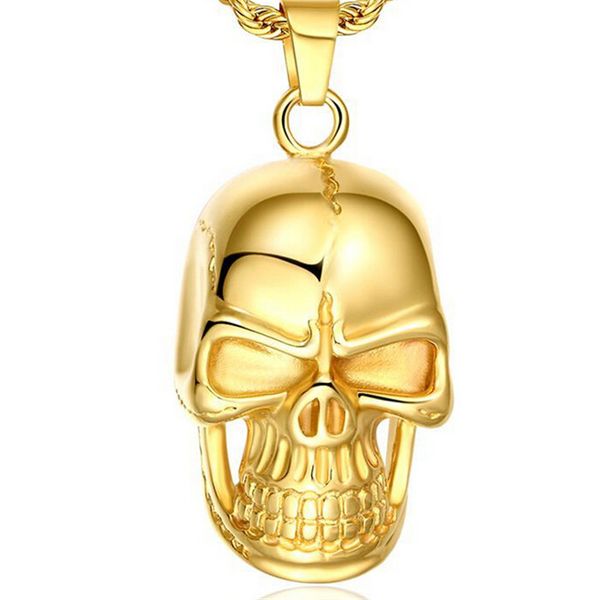 2017 new swiss precision steel skull pendant 18k gold filled necklace seiko quality never change color, Silver
2017 new swiss precision steel skull pendant 18k gold filled necklace seiko quality never change color, Silver