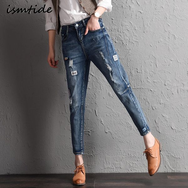 wholesale- jeans female casual pants spring pockets straight jeans ripped high waist drawstring skinny denim women bottom casual trousers, Blue
wholesale- jeans female casual pants spring pockets straight jeans ripped high waist drawstring skinny denim women bottom casual trousers, Blue