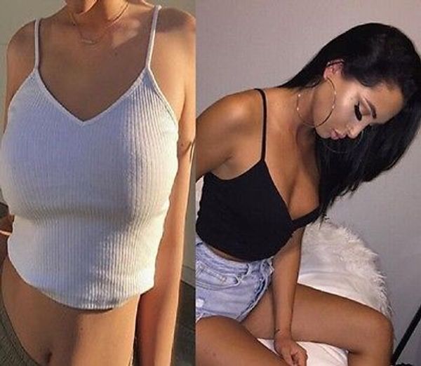 wholesale- new women's knitted spaghetti strap shirt vests cotton crop solid color tank vest, White
wholesale- new women's knitted spaghetti strap shirt vests cotton crop solid color tank vest, White