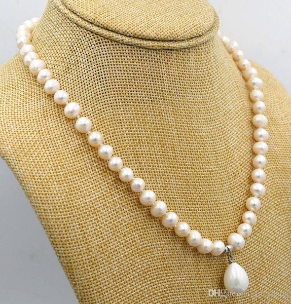 2017 7-8mm white akoya cultured pearl & 12x16mm shell pearl pendant necklace, Silver
2017 7-8mm white akoya cultured pearl & 12x16mm shell pearl pendant necklace, Silver