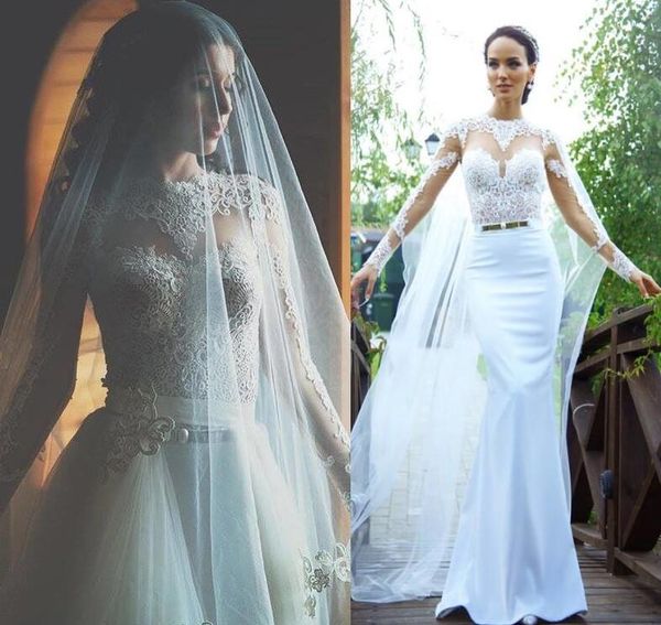 2017 Vestidos De Novia Lace Berta Wedding Dresses High Neck Applique Long Sleeves Vintage Bridal Gowns Bridal Dresses With Open Back
2017 Vestidos De Novia Lace Berta Wedding Dresses High Neck Applique Long Sleeves Vintage Bridal Gowns Bridal Dresses With Open Back