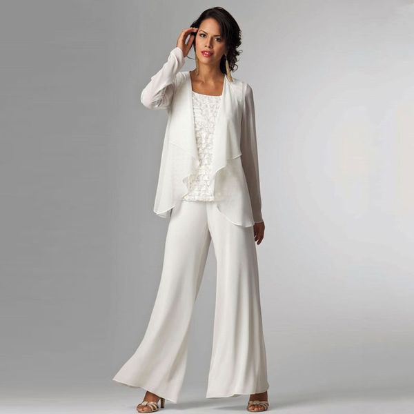 white chiffon mother of the bride pant suits bateau neck lace wedding guest dress with long sleeves jacket mothers of the groom dresses, Black;red
white chiffon mother of the bride pant suits bateau neck lace wedding guest dress with long sleeves jacket mothers of the groom dresses, Black;red