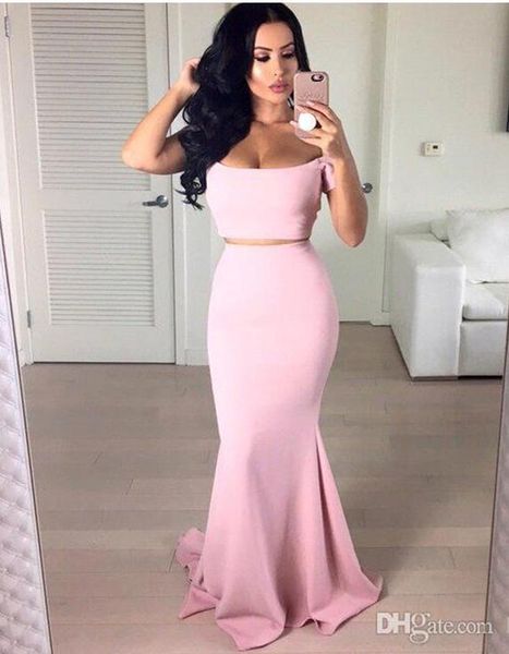 pink two pieces off-the-shoulder mermaid prom dresses short sleeves evening gowns sweep train vintage custom arabic dress under 100, Black
pink two pieces off-the-shoulder mermaid prom dresses short sleeves evening gowns sweep train vintage custom arabic dress under 100, Black