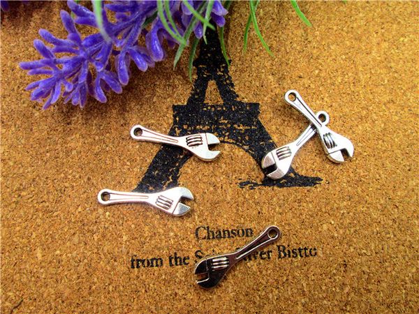 90pcs--wrench charms, antique silver lovely mini wrench charm pendant tool series 7x24mm, Bronze;silver
90pcs--wrench charms, antique silver lovely mini wrench charm pendant tool series 7x24mm, Bronze;silver