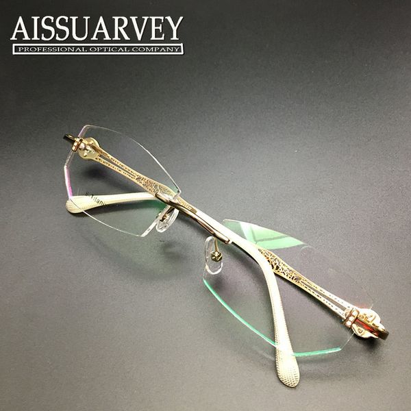 wholesale- rimless eyeglasses frame women glasses frame elegant optical prescription titanium diamond rhinestone hollow designer, Silver
wholesale- rimless eyeglasses frame women glasses frame elegant optical prescription titanium diamond rhinestone hollow designer, Silver